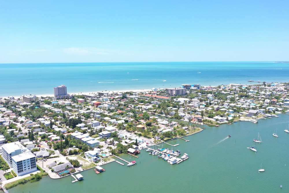 Drone shot of the Fort Meyers skyline